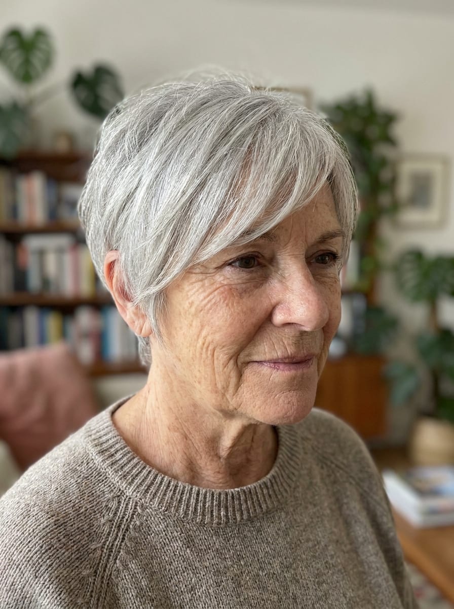 Pixie mit längerem Pony - Frisur ab 60